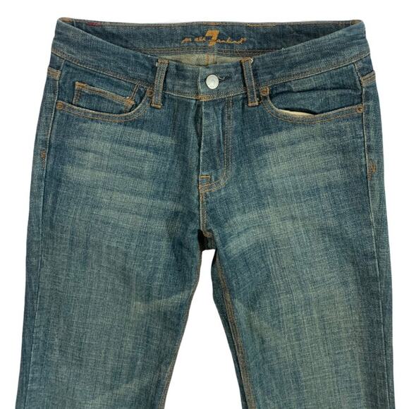 7 For All Mankind High Waisted Blue Boot Cut Jeans - Picture 2 of 8